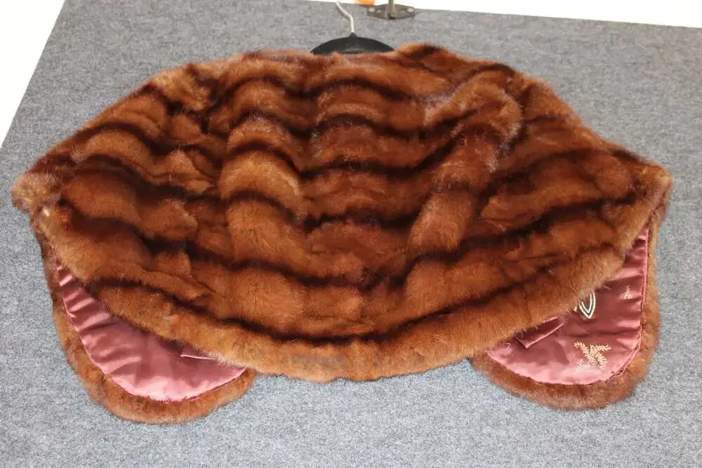 Vintage Herman Miller Northampton Mass Brown Mink Fur Stole Shawl